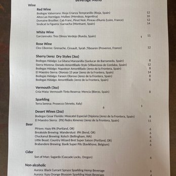 Bar Botellón - the menu for the bar botellon - Wine Bars Near Me - Portland, Oregon