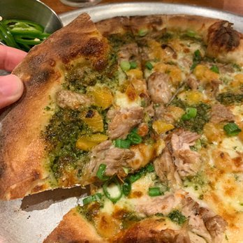 Monkeypod Kitchen by Merriman - Kahlua Pork and Pineapple Pizza ($19.95) - New American Near Me - Kihei, Hawaii Monkeypod Kitchen by Merriman - Kahlua Pork and Pineapple Pizza ($19.95) - New American Near Me - Kihei, Hawaii