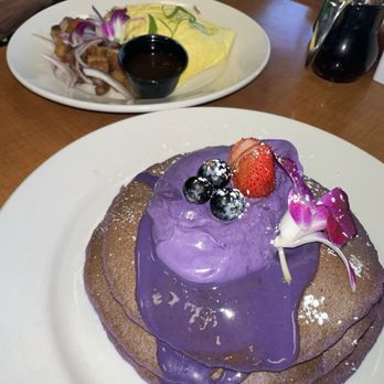 Guieb Cafe - Ube Mascarpone Pancakes - New American Near Me - Honolulu, Hawaii