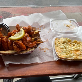 Pepe's Place - Buffalo shrimp and fries and Aged Reserve Cheddar Mac and Cheese - Seafood Near Me - New Rochelle, New York Pepe's Place - Buffalo shrimp and fries and Aged Reserve Cheddar Mac and Cheese - Seafood Near Me - New Rochelle, New York