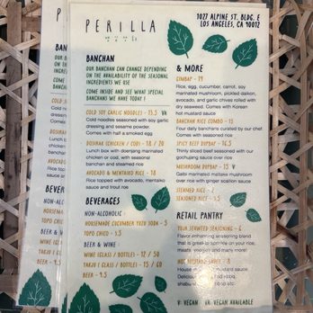 Perilla LA - Menu - Korean Near Me - Los Angeles, California Perilla LA - Menu - Korean Near Me - Los Angeles, California