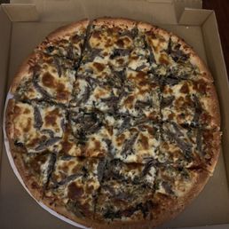 Clam pizza with white and anchovies.