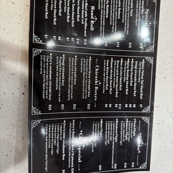 Jiro‘s Sushi - Paper menu - Sushi Bars Near Me - Boston, Massachusetts
