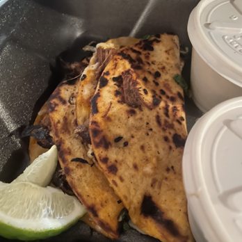 Fusion Street Eatery - Quesadilla de Birria, it comes with 3 but, I ate one. - Tacos Near Me - Dunedin, Florida