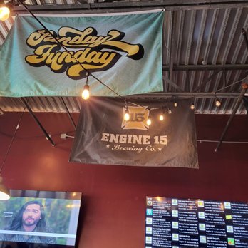Engine 15 Brewing - Assorted banners hanging - Breweries Near Me - Jacksonville Beach, Florida