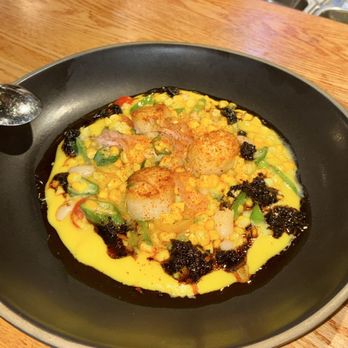 Alta Adams - Charred Summer Succotash + Suya Scallop - New American Near Me - Los Angeles, California