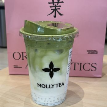 Molly Tea - Matcha White Champaca Salted Chees 抹茶白兰咸酪乳 ** with sago. - Bubble Tea Near Me - San Gabriel, California