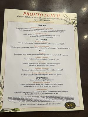 Menu photo 1 Brio Italian Grille Las Vegas, NV Menu photo 1 Brio Italian Grille Las Vegas, NV