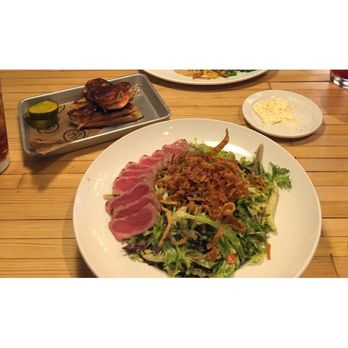 Innovo Kitchen - Blan seared Tuna on Asian salad. Dressing is good, salad is good just way to many cashews. - American Near Me - Latham, New York Innovo Kitchen - Blan seared Tuna on Asian salad. Dressing is good, salad is good just way to many cashews. - American Near Me - Latham, New York