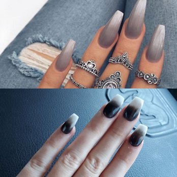 Fashion Nails - Reference picture that I asked for on top. The nails they gave me on bottom. - Nail Salons Near Me - Lodi, California Fashion Nails - Reference picture that I asked for on top. The nails they gave me on bottom. - Nail Salons Near Me - Lodi, California
