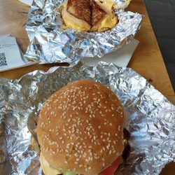 Five Guys - Grilled cheese and Burger.