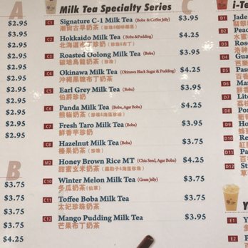 i-Tea - Menu as of 07/14/17 - Ramen Near Me - Sacramento, California