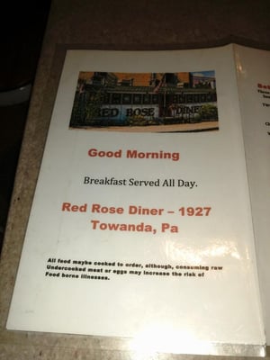 Menu photo 8 New Red Rose Diner Towanda, PA
