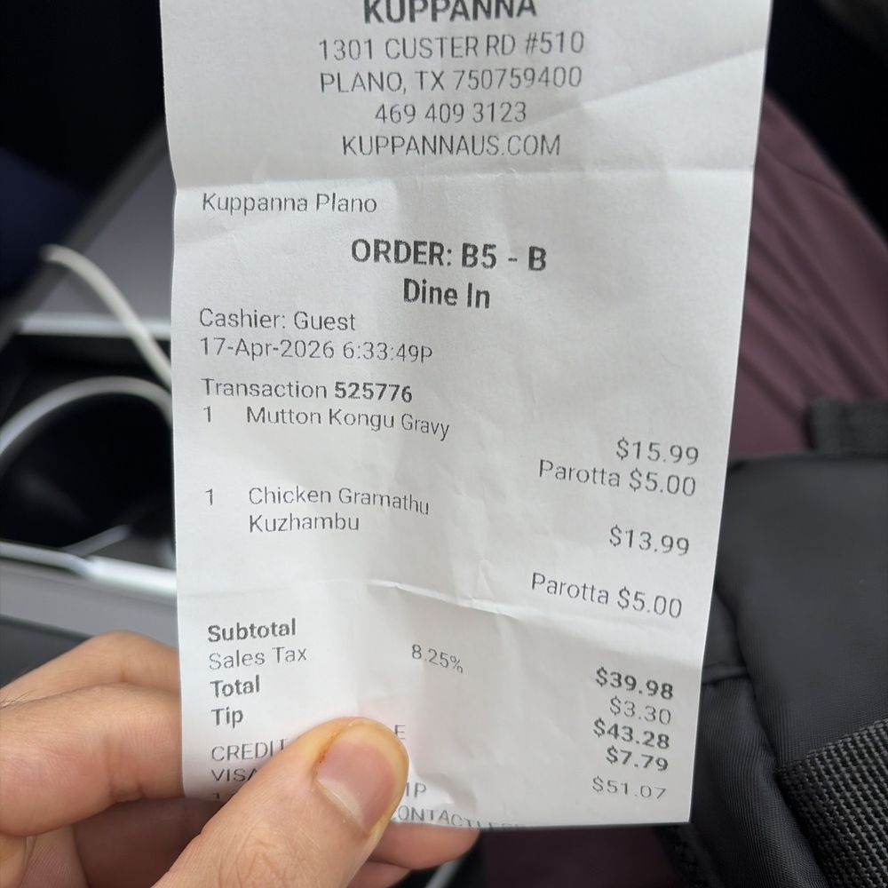 Receipt. Receipt.
