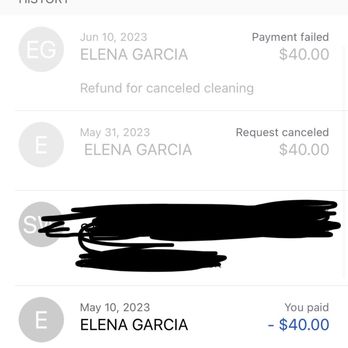 Elena&Maria - Claiming she sent the refund - Home Cleaning Near Me Elena&Maria - Claiming she sent the refund - Home Cleaning Near Me