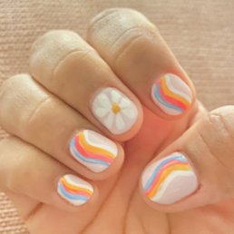 Gel manicure with some nail art Gel manicure with some nail art
