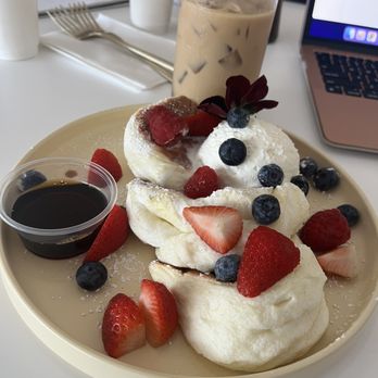 Sugar Baby - Japanese pancakes & iced vanilla oat milk latte - Coffee & Tea Near Me - Seminole, Florida Sugar Baby - Japanese pancakes & iced vanilla oat milk latte - Coffee & Tea Near Me - Seminole, Florida