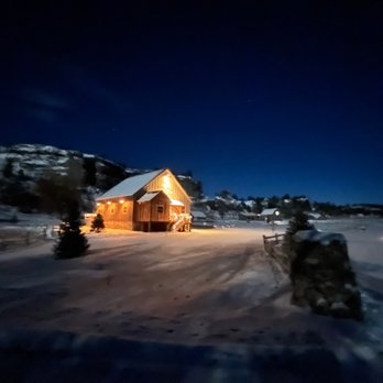 Greycliff Mill - The Greycliff Mill on a beautiful snowy evening. - Bakeries Near Me - Greycliff, Montana
