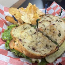 Buffalo Tracks - Cranberry Wild Rice Club with homemade chips