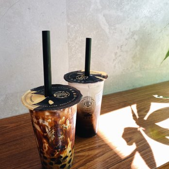 Tiger Sugar - Brown sugar boba milk with cream mousse and brown sugar black tea with boba - Bubble Tea Near Me - New York, New York Tiger Sugar - Brown sugar boba milk with cream mousse and brown sugar black tea with boba - Bubble Tea Near Me - New York, New York