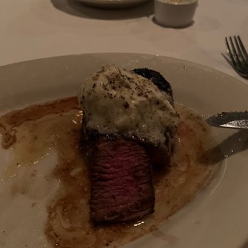 Morton's The Steakhouse - Med 8 oz Filet with Blue cheese butter - Steakhouses Near Me - Burbank, California Morton's The Steakhouse - Med 8 oz Filet with Blue cheese butter - Steakhouses Near Me - Burbank, California