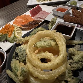 The Flying Sumo - Sashimi, coconut shrimp, tempura Veggies, and Vegas roll. - Sushi Bars Near Me - Park City, Utah The Flying Sumo - Sashimi, coconut shrimp, tempura Veggies, and Vegas roll. - Sushi Bars Near Me - Park City, Utah