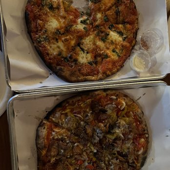 Modern Apizza - Top: Margarita Bottom: Italian Bomb - Pizza Near Me - New Haven, Connecticut Modern Apizza - Top: Margarita Bottom: Italian Bomb - Pizza Near Me - New Haven, Connecticut