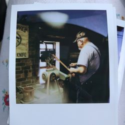 Uncle Hank's Knives - Hank hard at work