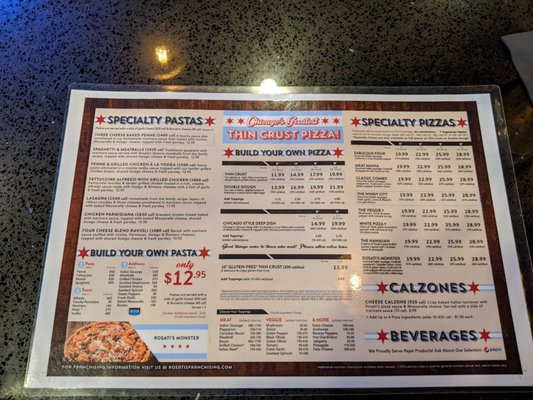 Menu photo 2 Rosati's Pizza Estero, FL