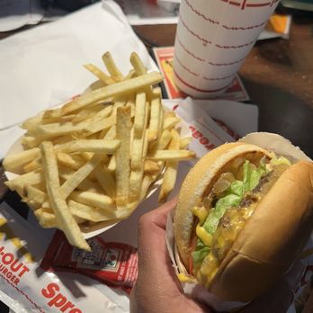 In-N-Out Burger - Satisfied cheeseburger grilled onions fries and a Coke 10/10! - Burgers Near Me - Panorama City, California