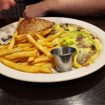 Dinerbar - California omelet without tomatoes - 8/10. French fries (subbed for home fries) - 10/10. - Diners Near Me - Rego Park, New York Dinerbar - California omelet without tomatoes - 8/10. French fries (subbed for home fries) - 10/10. - Diners Near Me - Rego Park, New York