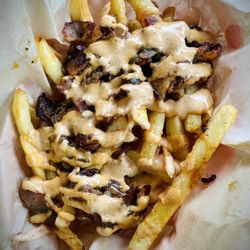 Mr. Chubby Smash Burger - Mr. Chubby Fancy Fries Topped with Mr. Chubby special bacon jam, cheddar cheese & Mr. Chubby sauce.