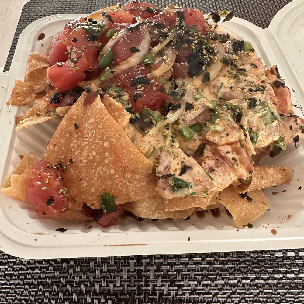 Kealoha Seafoods - Poke nachos (shoyu & spicy) - Food Stands Near Me - Honolulu, Hawaii Kealoha Seafoods - Poke nachos (shoyu & spicy) - Food Stands Near Me - Honolulu, Hawaii