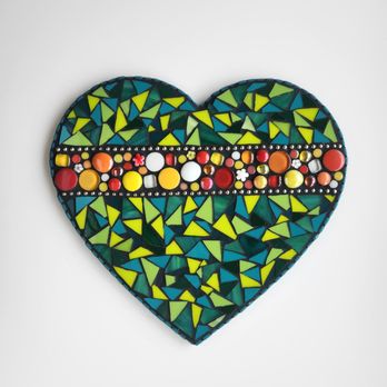 Henderson Arts - Original mosaic heart by Barbara Henderson of Henderson Arts LLC. Stained glass, glass dots, and a whole lot of patience. - Art Classes Near Me Henderson Arts - Original mosaic heart by Barbara Henderson of Henderson Arts LLC. Stained glass, glass dots, and a whole lot of patience. - Art Classes Near Me