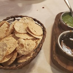 Mini-Papadum Crackers and Chutneys