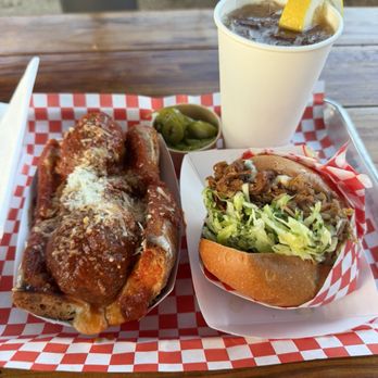 Park Station - Meatball sandwich, pulledpork with Arnold Palmer.. - Beer Gardens Near Me - Alameda, California Park Station - Meatball sandwich, pulledpork with Arnold Palmer.. - Beer Gardens Near Me - Alameda, California