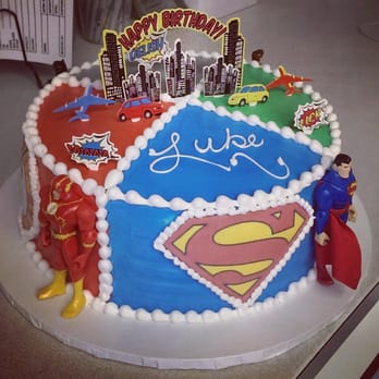 Colarusso's Bakery - a birthday cake with a superman theme - Bakeries Near Me - Stoneham, Massachusetts Colarusso's Bakery - a birthday cake with a superman theme - Bakeries Near Me - Stoneham, Massachusetts