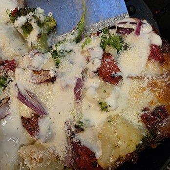 Red Plum - 313 Pizza Detroit style. Broccoli Cauliflower Red Onions in white creamy sauce with fresh Garlic. Amazing - Pizza Near Me - Boardman, Ohio Red Plum - 313 Pizza Detroit style. Broccoli Cauliflower Red Onions in white creamy sauce with fresh Garlic. Amazing - Pizza Near Me - Boardman, Ohio