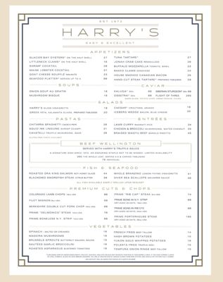 Menu photo 5 Harry's West Palm Beach, FL