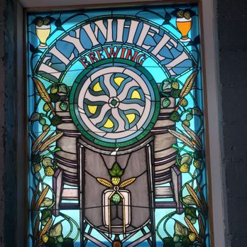 Flywheel Brewing - a stained glass window in a building - Brewpubs Near Me - Elizabethtown, Kentucky