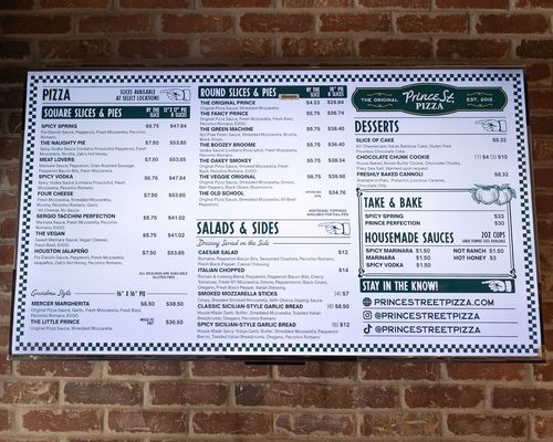 Menu photo 2 Prince St Pizza Brooklyn, NY Menu photo 2 Prince St Pizza Brooklyn, NY