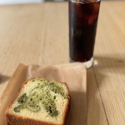 Blue Bottle Coffee - Palo Alto - Matcha lemon Poundcake and Cold Brew