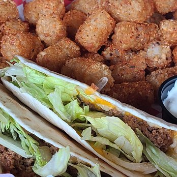 O'Callaghan's Pub - two tacos and a side of fried tater tots - Pubs Near Me - Rochester, New York