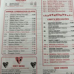 Number 1 Chinese Restaurant - Menu (August/2024)
