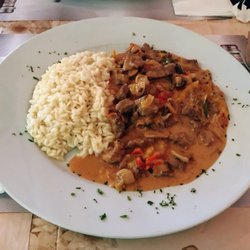 Restaurant La Mimosa - Rind Stroganoff mit risotto