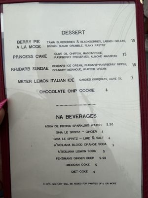 Menu photo 3 Quarter Sheets Los Angeles, CA