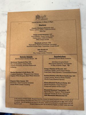 Menu photo 3 Marigold Bakeshop Los Angeles, CA
