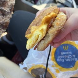 McDonald's - My burnt muffin top bacon egg and cheese BISCUIT