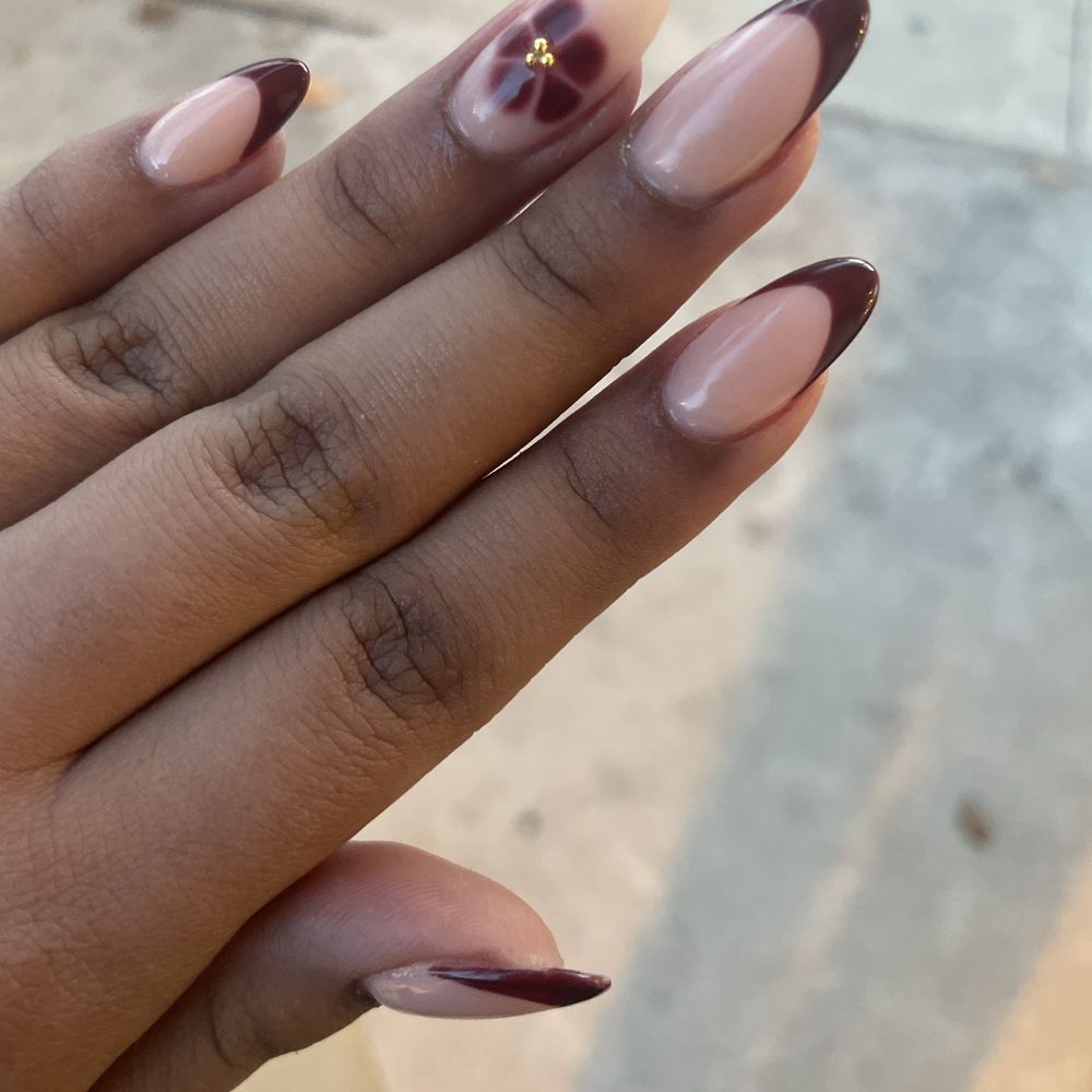 burgundy french tips burgundy french tips
