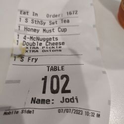 McDonald's - Table I was at food I ordered